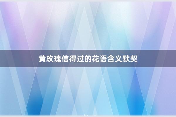 黄玫瑰信得过的花语含义默契