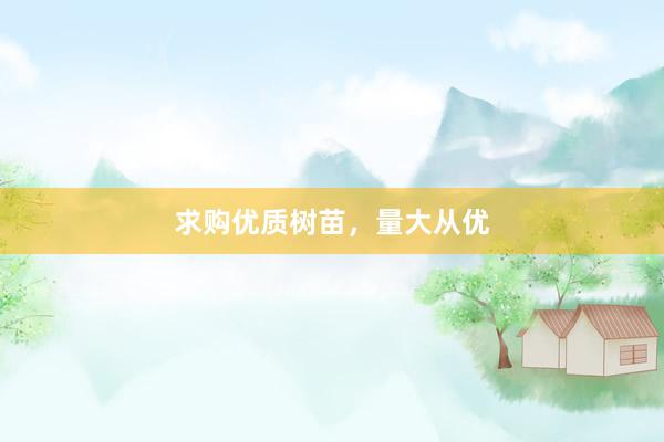 求购优质树苗，量大从优